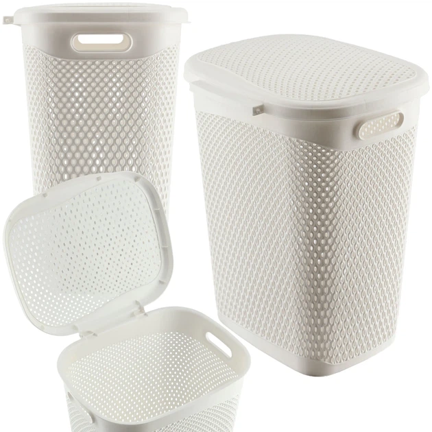 Kosz na pranie Kadax K9626 Briec 55 l Biały (5903699491942) - obraz 2