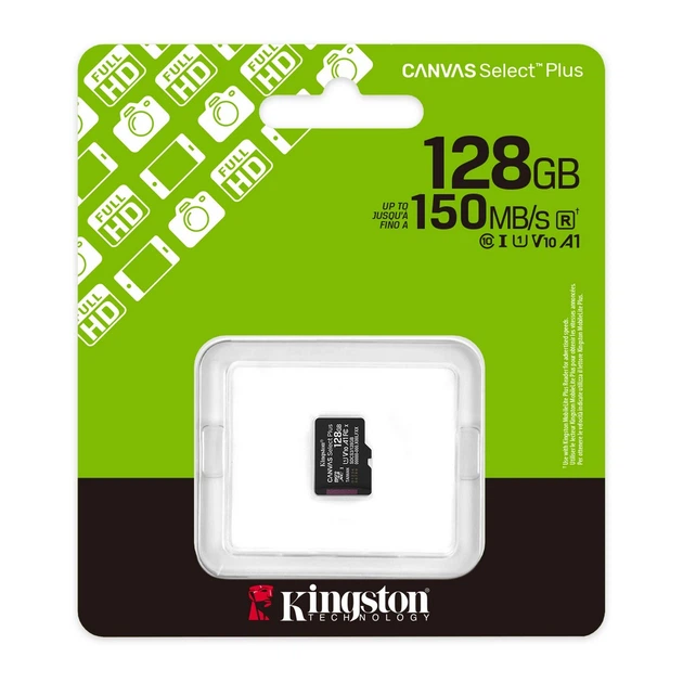 Карта памяти Kingston microSD 128GB C10 UHS-I A1 V10 R150MB/s (SDCS3/128GBSP) - Фото 2 Карта памяти Kingston microSD 128GB C10 UHS-I A1 V10 R150MB/s (SDCS3/128GBSP) - изображение 2