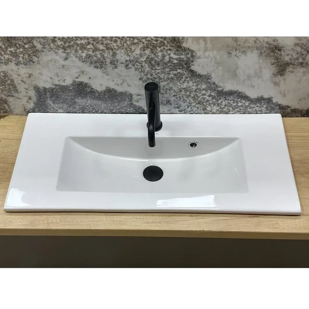 Умивальник врізний VBI Teora 800x360 прямокутний, білий (VBI-018052) - зображення 2