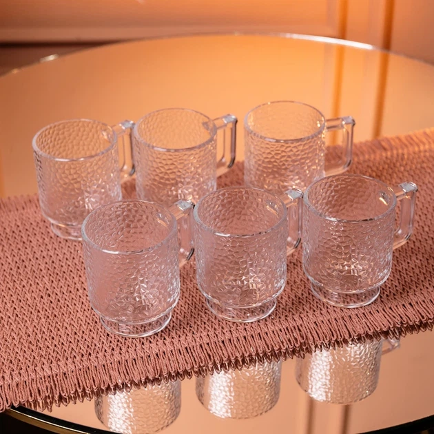 Набір чашок 6 шт для чаю та кави Goblet по 300 (мл) кружки скляні HP-19-L8 - изображение 3