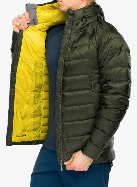 Куртка чоловіча зимова Rab Electron Pro Hoody, Army, M (RB QDB-81-ARM-MED) - Фото 10 Куртка чоловіча зимова Rab Electron Pro Hoody, Army, M (RB QDB-81-ARM-MED) - зображення 10