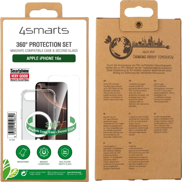 Zestaw ochrony 4smarts 360° Premium Protection Set do Apple iPhone 16e (4252011910649) - obraz 2