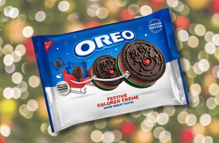 Печиво Oreo Red and Green Creme Christmas Cookies 202г - зображення 3
