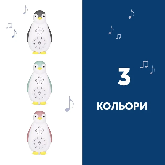 Ночник и музыкальный бокс Zazu Zoe Пингвиненок Розовый (ZA-ZOE-03) - изображение 6
