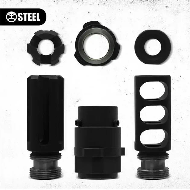 Глушник STEEL HORDE QD-T 7.62, різьба – 14×1L, швидкознімний титановий саундмодератор - зображення 4