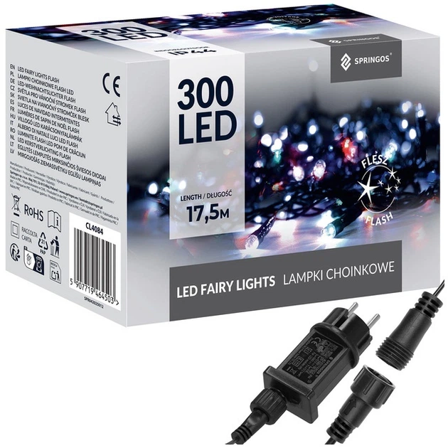 Новорічна гірлянда Flash 300 LED 15 м (5907719464503) - зображення 2