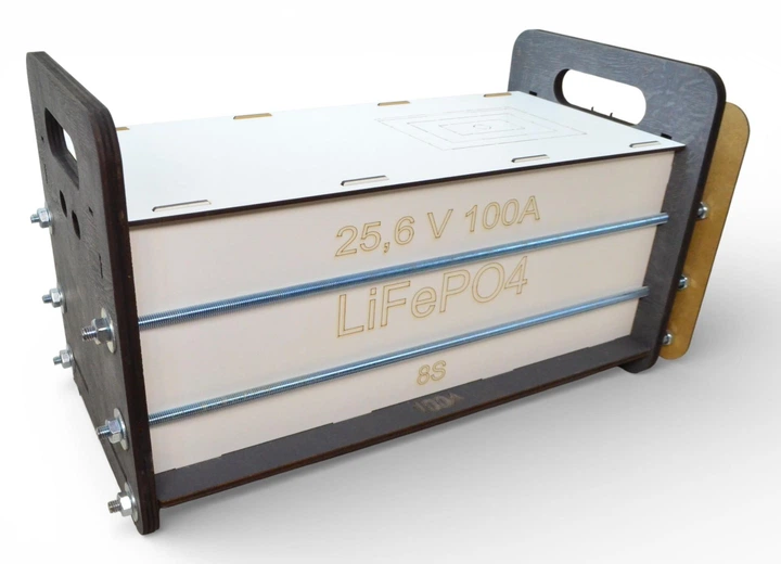 Корпус Економ для LiFePO4 - 100х8s EVE (100Ah 100Ач на 8 комірок) Бокс Акумуляторів (Розбір) Дерев'яний Ящик Коробка для Елементів Батарей - зображення 4