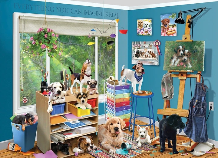 Puzzle Cobble Hill Studio Pups 1000 elementów 113064 (625012402514) - obraz 2
