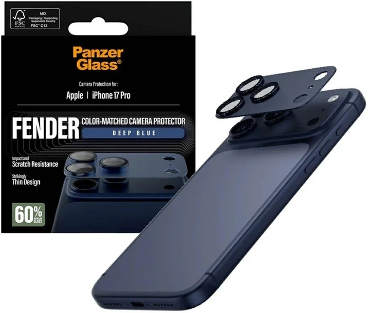 Захисне скло Panzer Glass Fender Camera Protector Tempered Glass Lens для Apple iPhone 17 Pro Deep Blue (5715685036736) - зображення 4