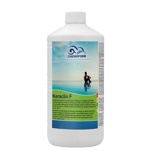 Keraclin F (рідкий) 1 л — кислотний високоефективний очищувач для закритих басейнів - зображення 2