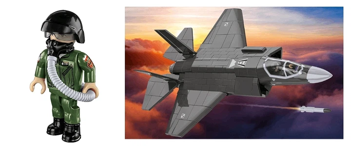 Klocki konstrukcyjne Cobi Armed Forces Myśliwiec F-35A Lightning II Husarz 605 elementów (5902251059040) - obraz 6