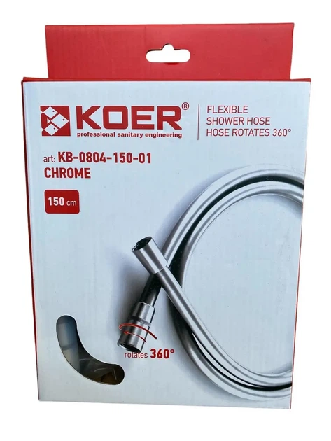 Шланг для душа силикон 150 см KOER KB-0804-150-01 CHROME - Фото 5 Шланг для душа силикон 150 см KOER KB-0804-150-01 CHROME - изображение 5