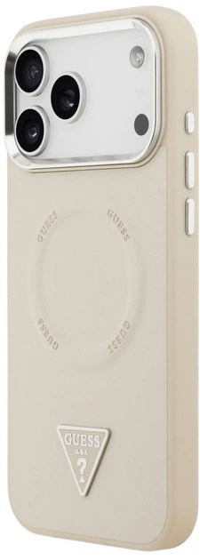 Панель Guess Triangle Logo MagSafe для Apple iPhone 17 Pro Beige (3666339515690) - зображення 2