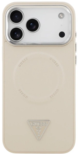 Панель Guess Triangle Logo MagSafe для Apple iPhone 17 Pro Beige (3666339515690) - зображення 3