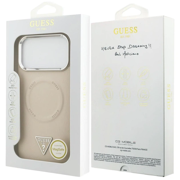 Панель Guess Triangle Logo MagSafe для Apple iPhone 17 Pro Beige (3666339515690) - зображення 8