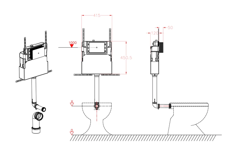 Инсталяционный бачок Koer HDPE 420x120x750 мм Белый (611955) - Фото 5 Инсталяционный бачок Koer HDPE 420x120x750 мм Белый (611955) - изображение 5