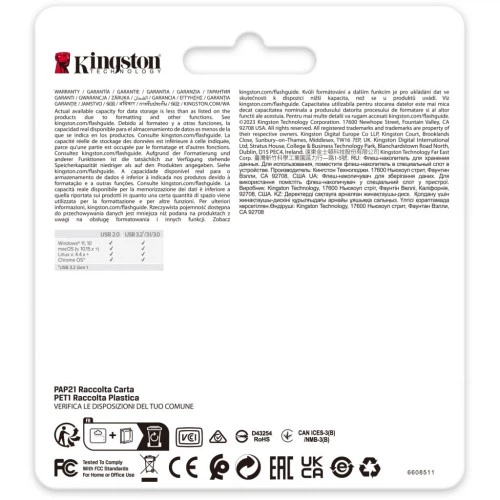 USB флеш накопитель Kingston 512GB DataTraveler SE9 G3 Gold USB 3.2 (DTSE9G3/512GB) Kingston DTSE9G3/512GB 1075902 - изображение 6