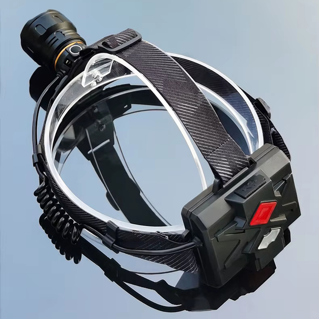 Налобний ліхтарик акумуляторний з USB + 3x18650 ZOOM 8078-P360 ( см11631 ) - зображення 7