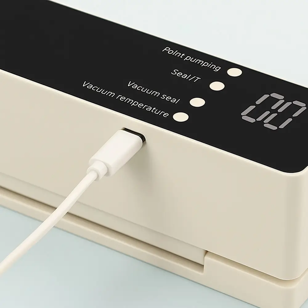 Аккумуляторный вакууматор упаковщик для продуктов от USB LY-1067 Бежевый ( см1172701 ) - Фото 5 Аккумуляторный вакууматор упаковщик для продуктов от USB LY-1067 Бежевый ( см1172701 ) - изображение 5