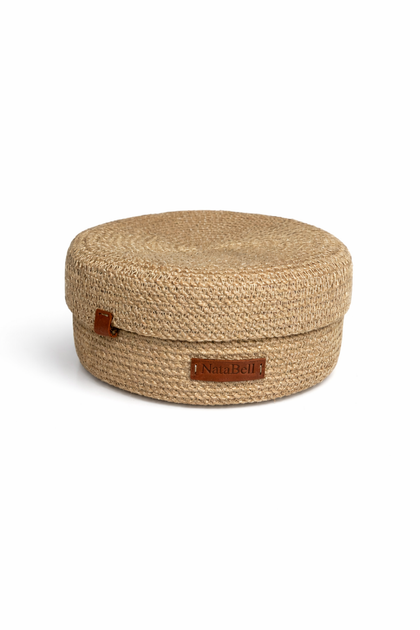 Плетёная корзина с крышкой 25×12 см из джута (1191) - изображение 2