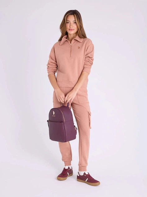 Толстовка на молнии без капюшона женская U.S. Polo Assn 21Q0024-8S00A L Mocha Mousse (786662482636) - изображение 4