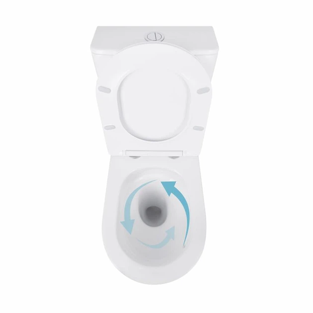 Унитаз-компакт Qtap Scorpio безободочный Ultra Quiet с сиденьем Soft-close для санузла белый бесшумный унитаз (600138) - изображение 6