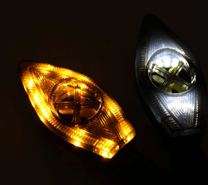 Светодиодные LED указатели поворота для мотоцикла с эффектом турбины (R-258)(белая подсветка) - изображение 2