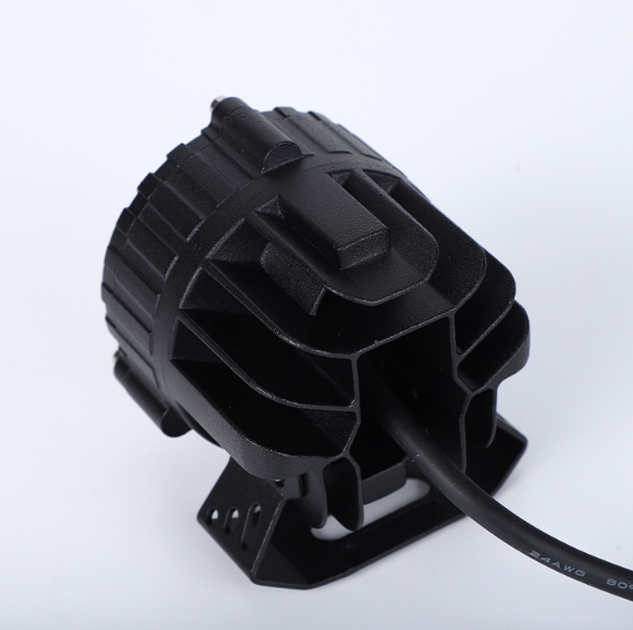 Светодиодная LED фара для мотоцикла и спецтехники (32W, 12-50V) - Двойная линза с красной подсветкой - изображение 2