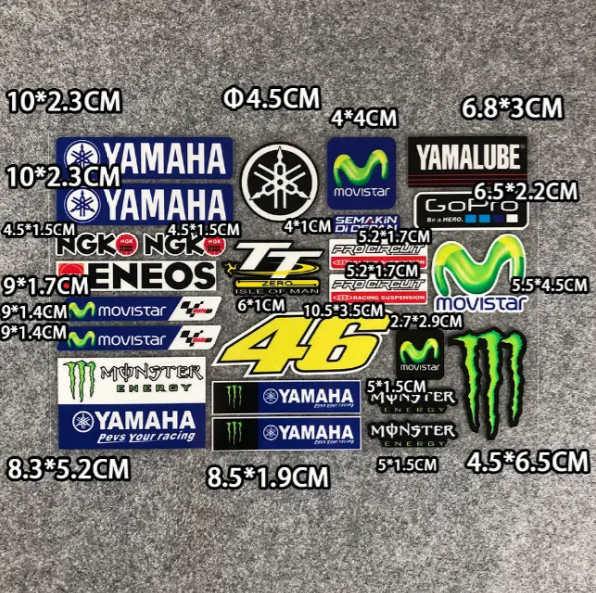 Комплект наклеек для мотоцикла/авто - Стиль MotoGP, Мотоспорт, 25x20 см (Винил) - изображение 2