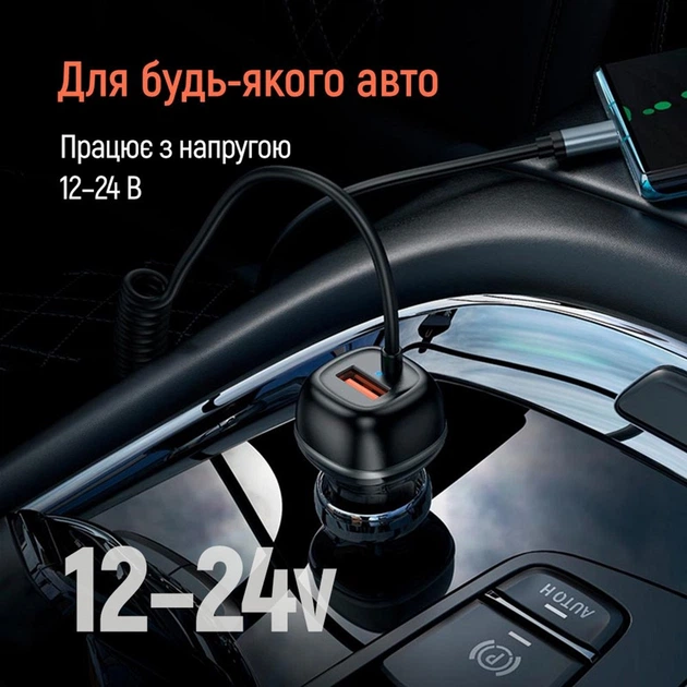 Автомобильное зарядное устройство для ColorWay 2USB (Type-C PD65W + USB QC3.0 18W) (83W) Black (CW-CHA068PD-BK) - изображение 12