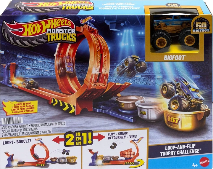 Трек Хот Вилс Монстер Трак Петля и переворот Hot Wheels Monster Trucks Bigfoot Loop-and-Flip Mattel JBX64 - изображение 6