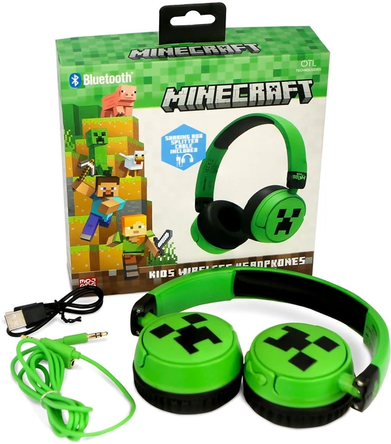 Słuchawki OTL Technologies Minecraft Wireless Green (5055371629126) (955555914454689) - Outlet - obraz 2