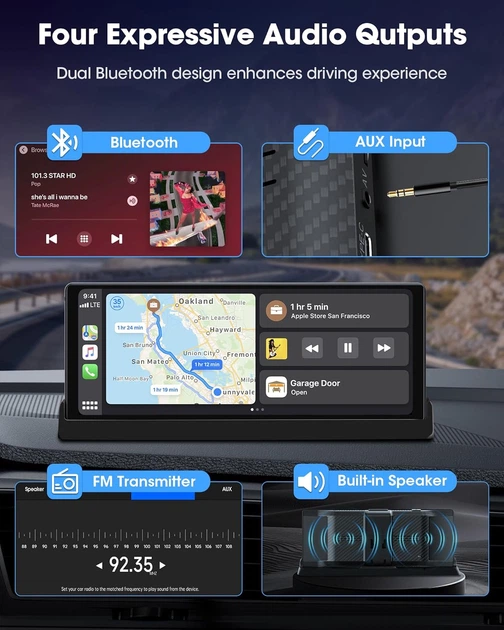 Монитор для автомобиля 10,26 дюйма с Apple Carplay и Android Auto - Фото 4 Монитор для автомобиля 10,26 дюйма с Apple Carplay и Android Auto - изображение 4