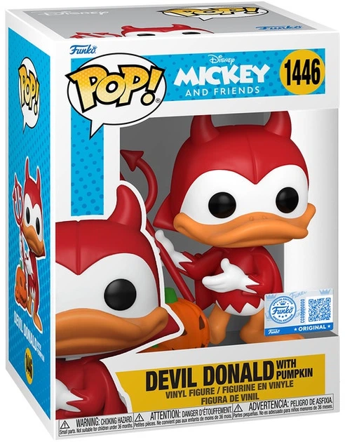 Фігурка Funko POP! Disney Диявол Дональд з гарбузом 10 см FNK77398 (889698773980) - зображення 2