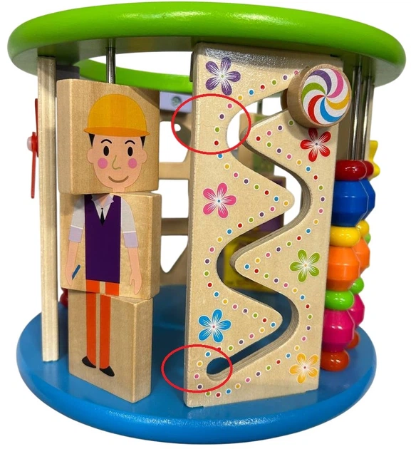 Drewniana kostka edukacyjna EcoToys z grami, klockami, łowienie rybek (5903769970131) (955555915101164) - Outlet - obraz 3