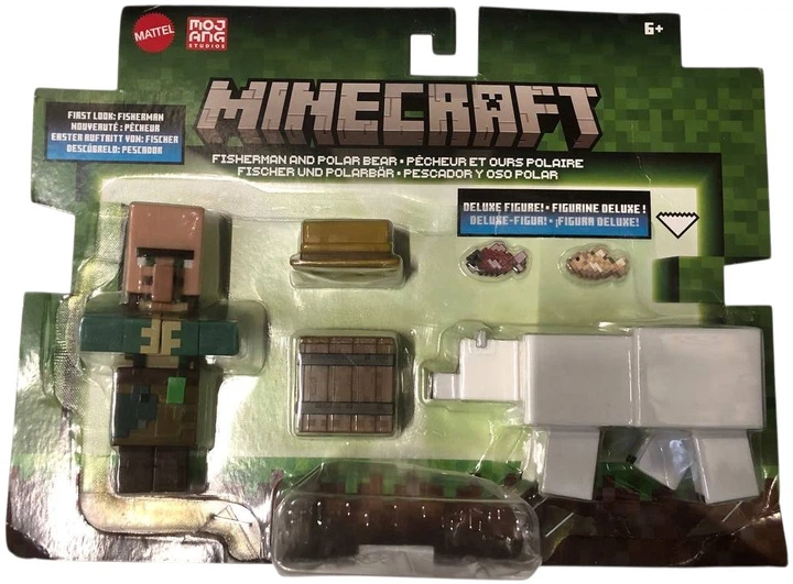 Figurki Mattel Minecraft Deluxe Fisherman & Polar Bear JCN49 (0194735273423) (955555911197497) - Outlet - obraz 3