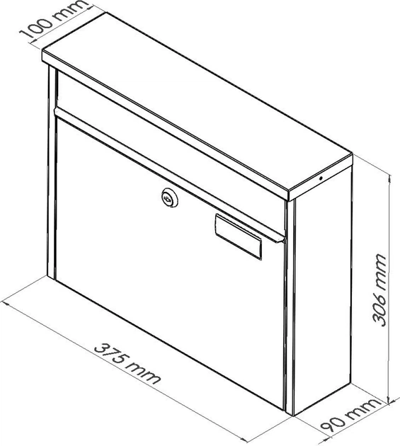 Поштова скринька Haushalt PD967 37 x 9.8 x 29.2 см Антрацитова (2PD109677160) - зображення 2