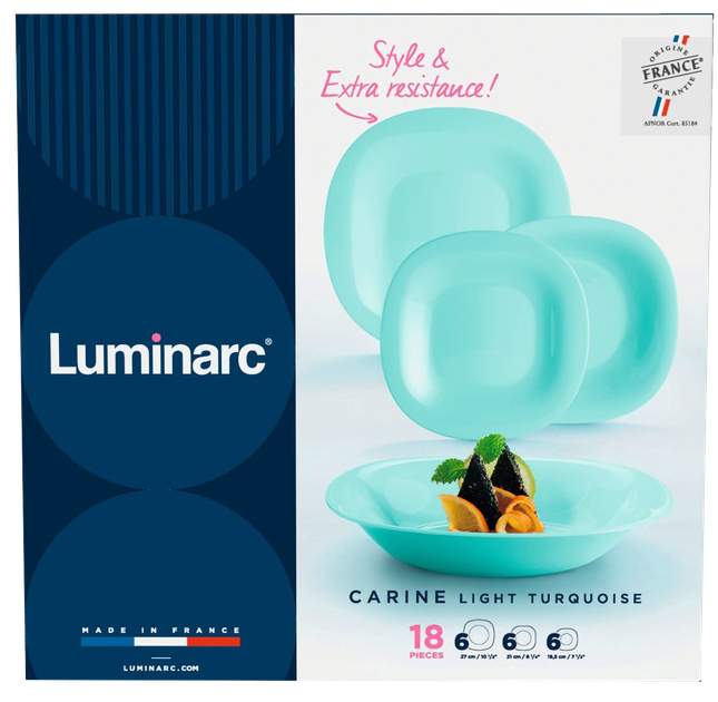 Сервіз столовий Luminarc Carine 18 предметів синій/блакитний - изображение 4