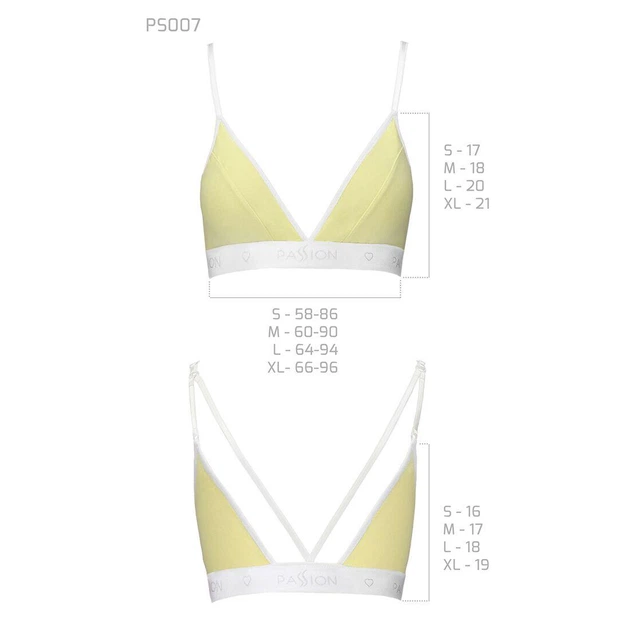 Спортивний топ з подвійними бретелями PS007 TOP yellow M - Passion - Фото 5 Спортивний топ з подвійними бретелями PS007 TOP yellow M - Passion - зображення 5