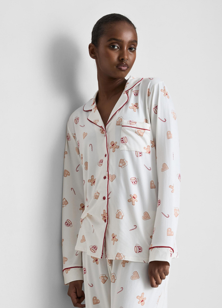 Піжамна сорочка Primark Boyfriend Pyjamas М Для дому та сну Молочний (8966) - Фото 1 Піжамна сорочка Primark Boyfriend Pyjamas М Для дому та сну Молочний (8966) - зображення 1