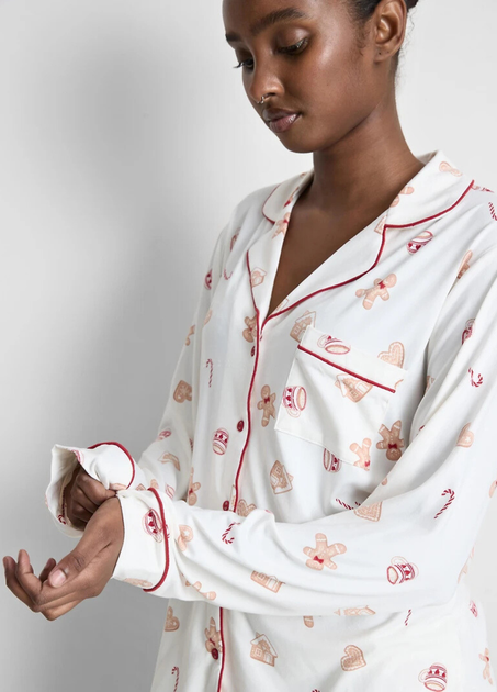 Піжамна сорочка Primark Boyfriend Pyjamas М Для дому та сну Молочний (8966) - Фото 2 Піжамна сорочка Primark Boyfriend Pyjamas М Для дому та сну Молочний (8966) - зображення 2
