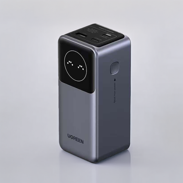 Внешний аккумулятор Ugreen Nexode 20000mAh (100W) портативный повербанк на 3 порта с быстрой зарядкой и кабелем USB-C (PB725) - изображение 2