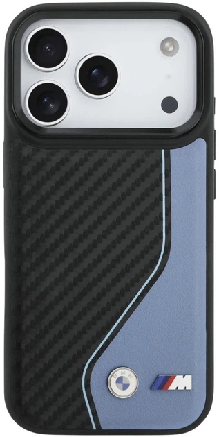 Чехол BMW M Carbon Logo MagSafe для Apple iPhone 17 Pro Blue (3666339482947) - изображение 3