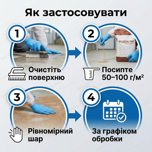 Дезинфицирующий порошок «Йодоклин» 10 кг для ферм птицеводов пищевой промышленности без смывания антисептик 50 г/м² - изображение 8