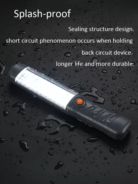 Автомобільна лампа-ліхтар бездротова UKC LED Lamp IP44-48COB інспекційне світло з гачком, 2 магніти - зображення 3