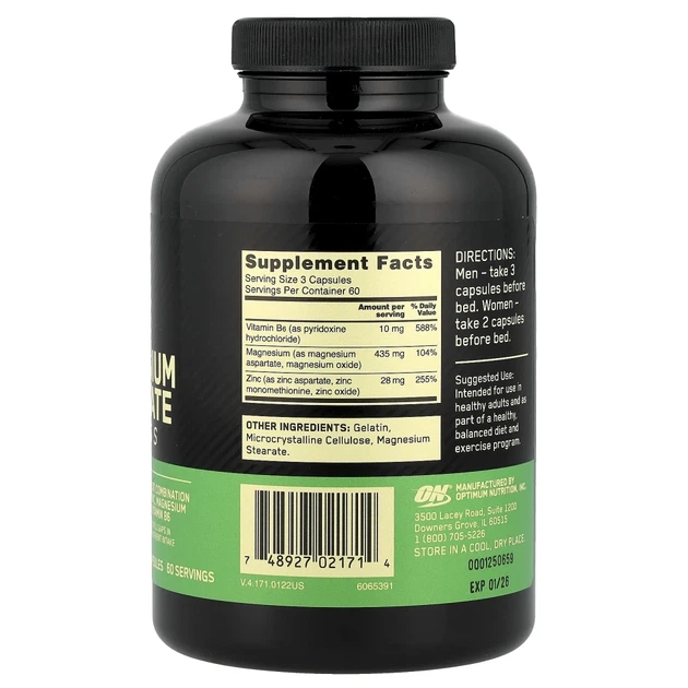 Комплекс високого рівня тестостерону Optimum Nutrition (ZMA) 180 капсул (OPN-02171) - зображення 2