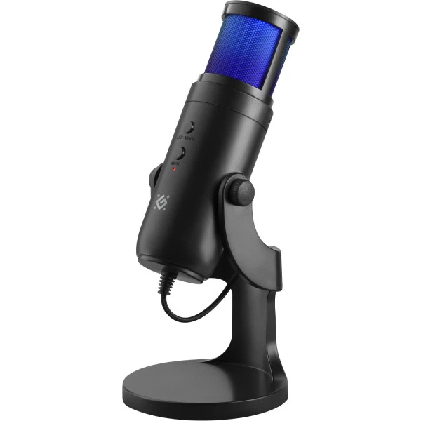Игровой стрим микрофон Defender Galactar GMC 250 USB с RGB-подсветкой кабель 1.5м (64625) - Фото 3 Игровой стрим микрофон Defender Galactar GMC 250 USB с RGB-подсветкой кабель 1.5м (64625) - изображение 3