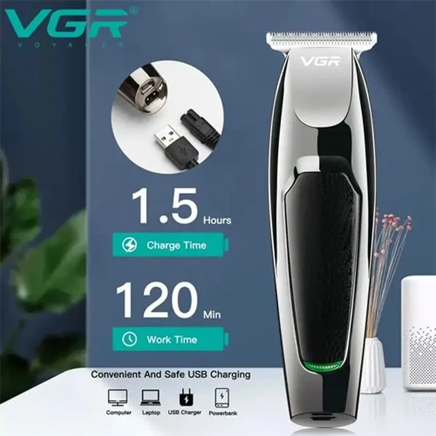 Аккумуляторный триммер VGR V-030 для бороды и волос — беспроводная машинка для стрижки - Фото 7 Аккумуляторный триммер VGR V-030 для бороды и волос — беспроводная машинка для стрижки - изображение 7