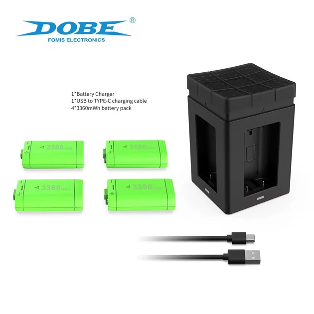 Акумулятори-зарядний пристрій Dobe для геймпадів Xbox Series X S One S 1400 mah 4шт в комплекті - Фото 3 Акумулятори-зарядний пристрій Dobe для геймпадів Xbox Series X S One S 1400 mah 4шт в комплекті - зображення 3