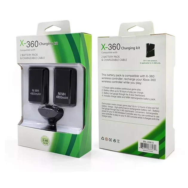 Аккумуляторы и кабель для зарядки для геймпадов Xbox 360 Черный - Фото 2 Аккумуляторы и кабель для зарядки для геймпадов Xbox 360 Черный - изображение 2